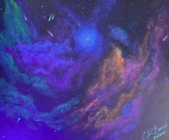 UV Spacescape (White &amp; UV lighting)